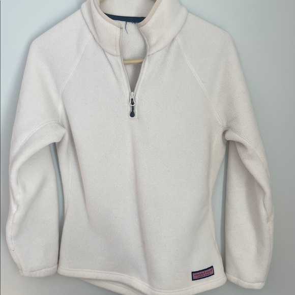Vineyard Vines Tops - Vineyard Vines Cream Half-Zip Fleece Pullover